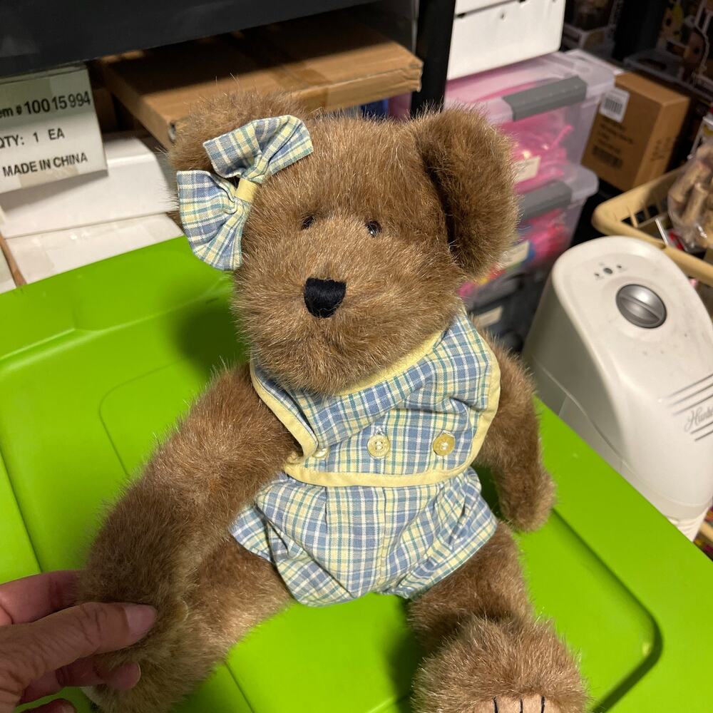 Macy Sunbeary The Boyd Bear Plaid JumpSuit Jointed about 19"